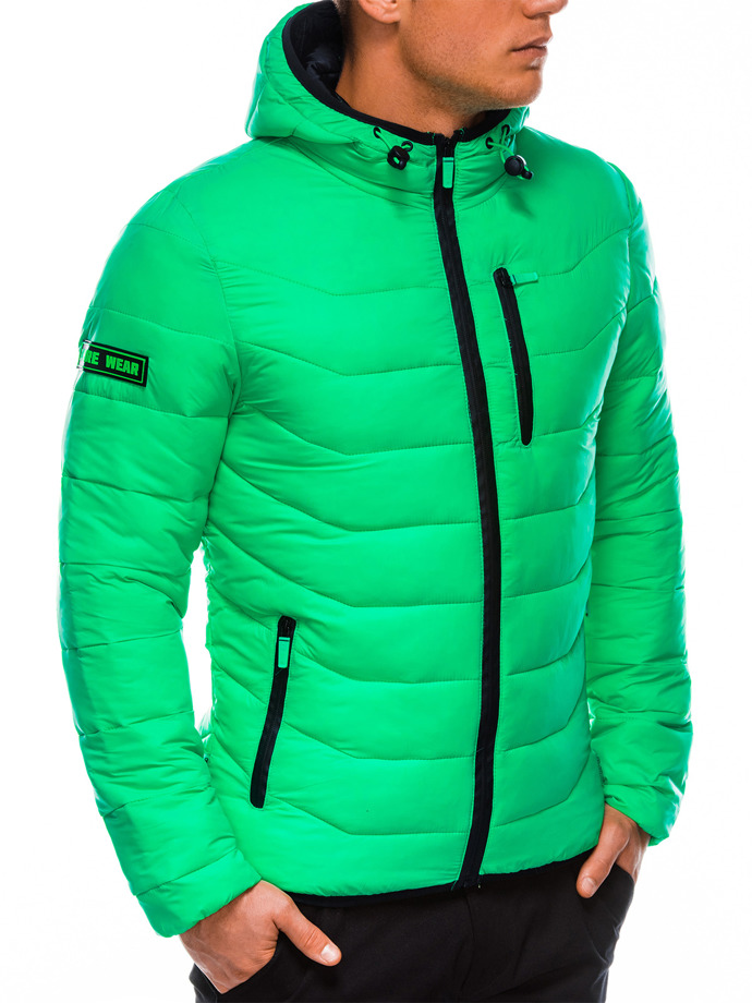 Men's mid-season quilted jacket - green C348