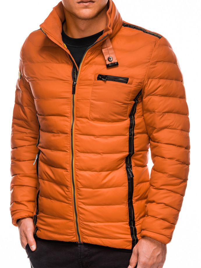 Men's mid-season quilted jacket - orange C359