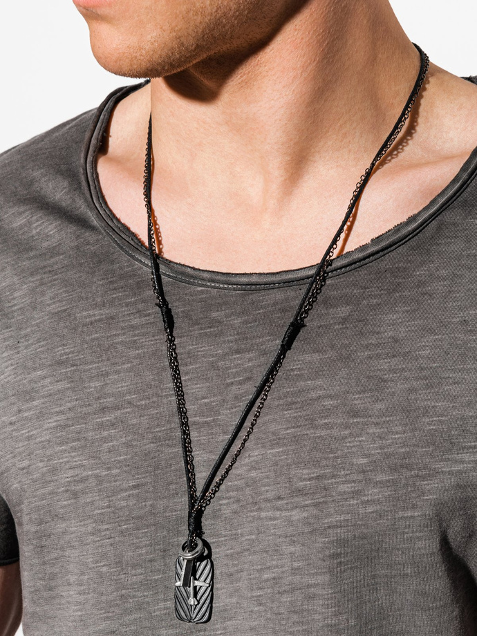Men's necklace on the leather strap A363 MODONE wholesale Clothing