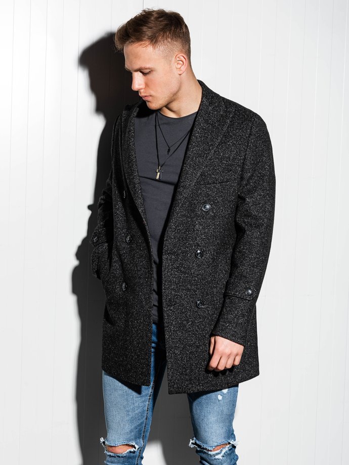 Men's oversize coat - black C429
