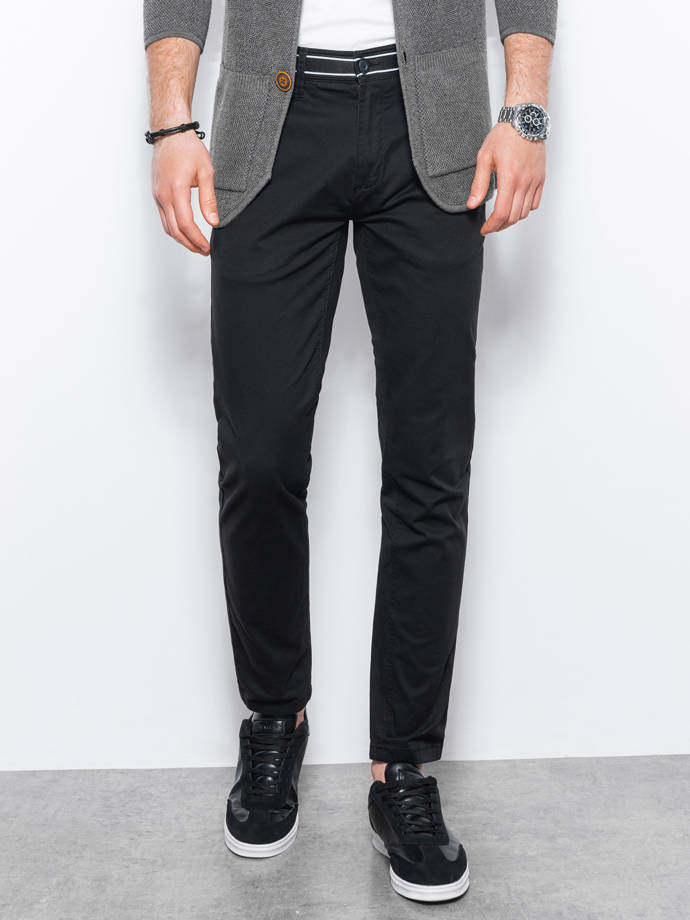 Men's pants chinos P156 - black
