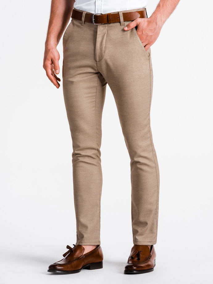 Men's pants chinos - brown P831