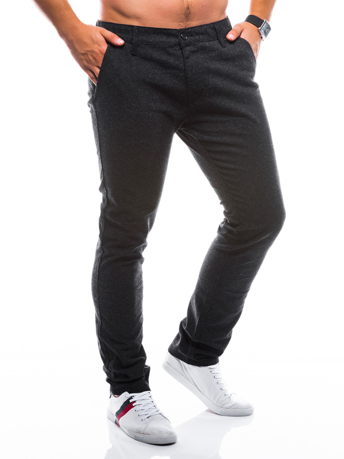Men's pants chinos - dark grey P795