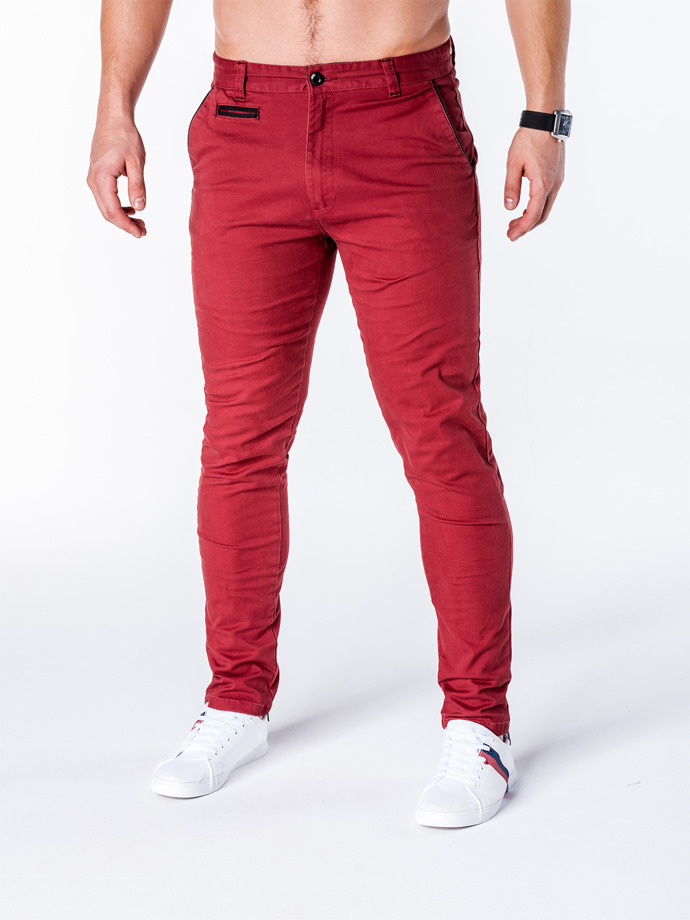 Men's pants chinos - dark red P646