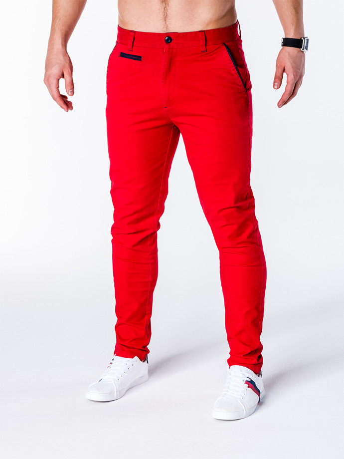 Men's pants chinos - red P646