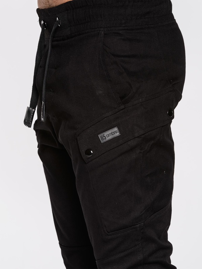 Men's pants joggers P474 - black
