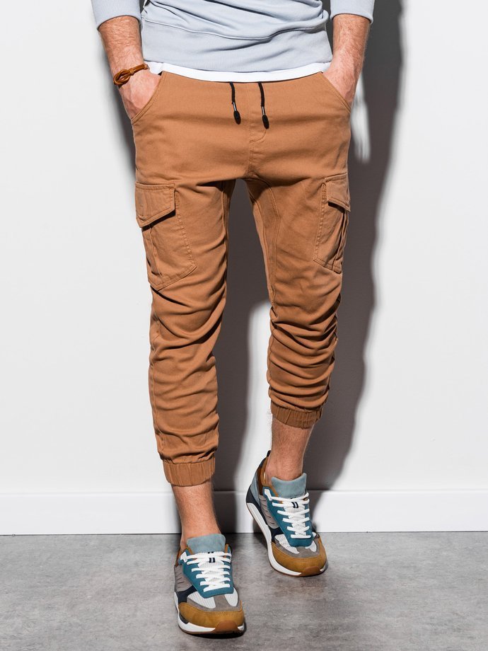 Men's pants joggers - beige P761
