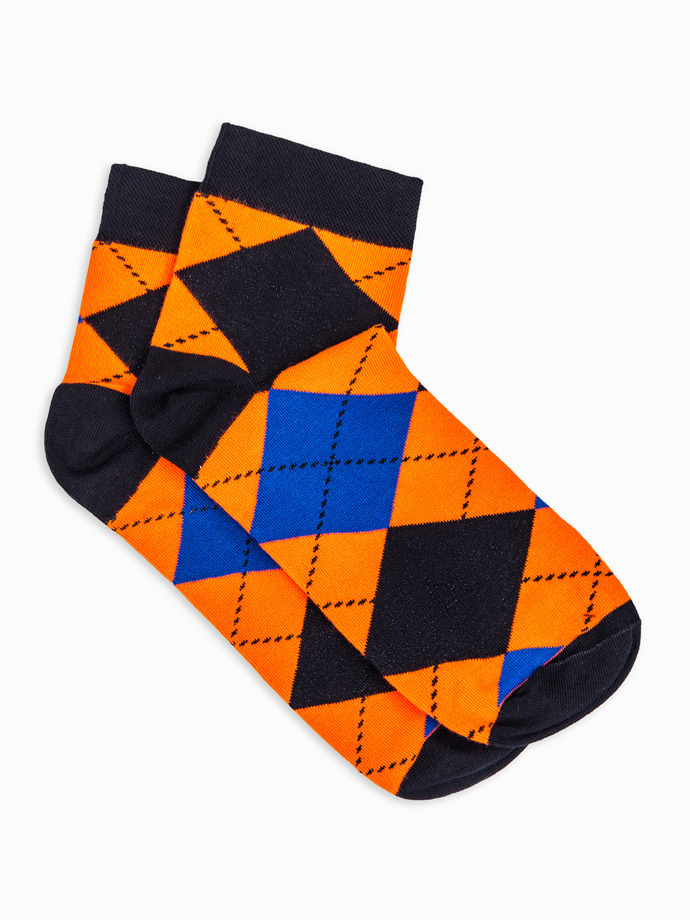 Men's patterned socks - orange U16