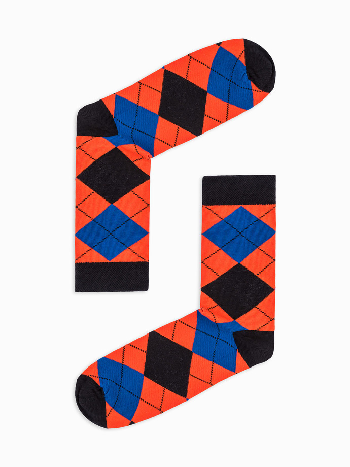 Men's patterned socks - orange U18