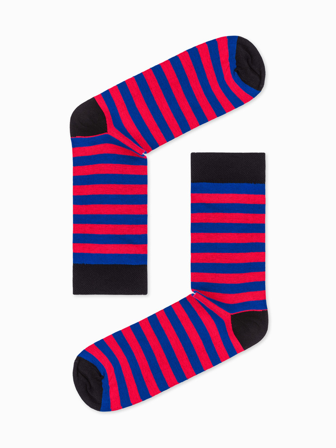 Men's patterned socks - red/blue U19