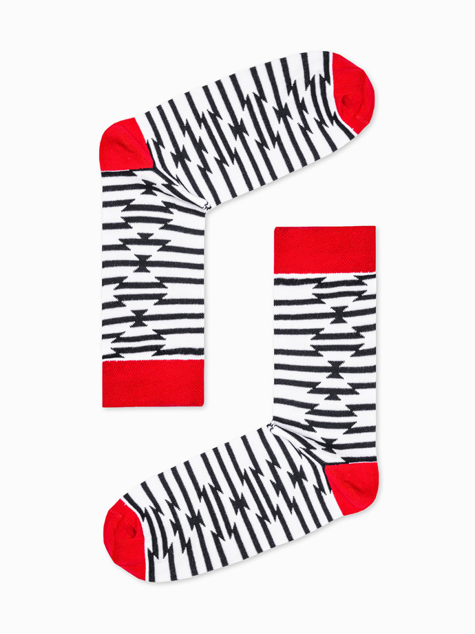Men's patterned socks - white U27