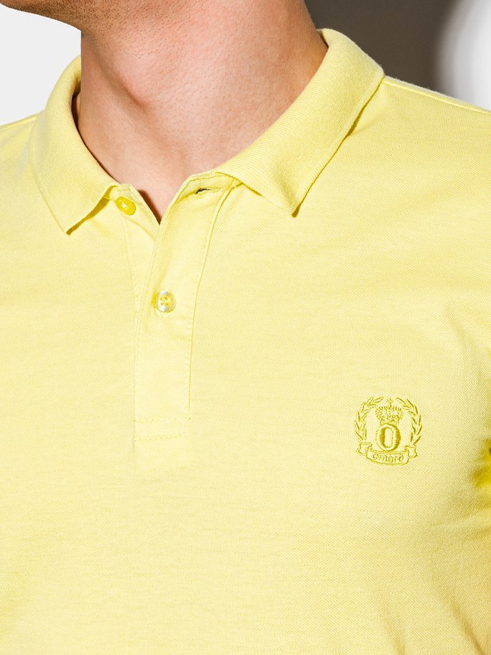 Men's plain polo shirt S1048 - light yellow | MODONE wholesale ...