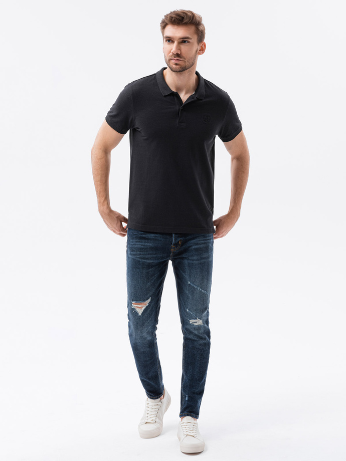 plain black polo shirt mens
