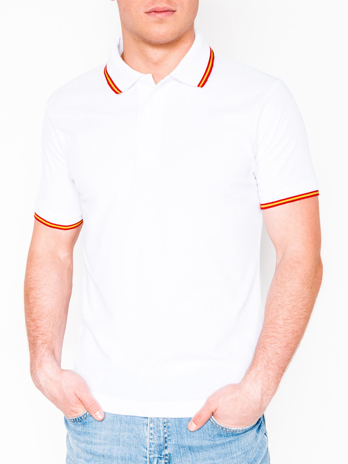 Men's plain polo shirt S709 - white