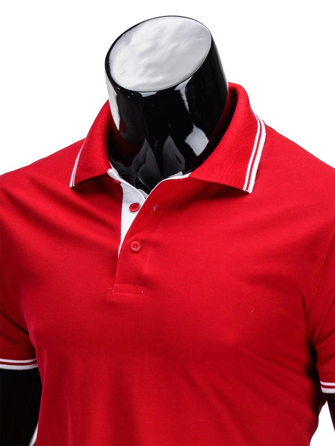 Men's plain polo shirt S710 - red