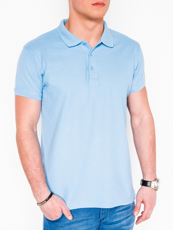 Men's plain polo shirt S715 - light blue