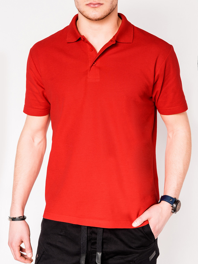 Men's plain polo shirt S715 - red