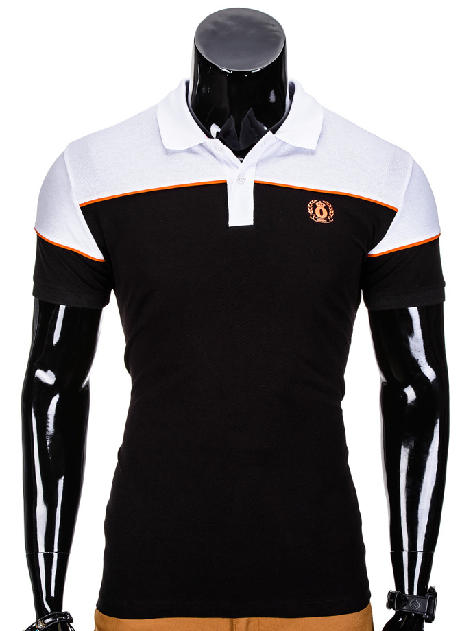 Men's plain polo shirt S832 - black