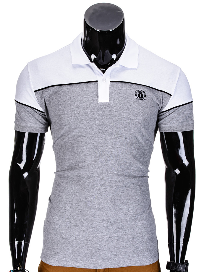 Men's plain polo shirt S832 - grey