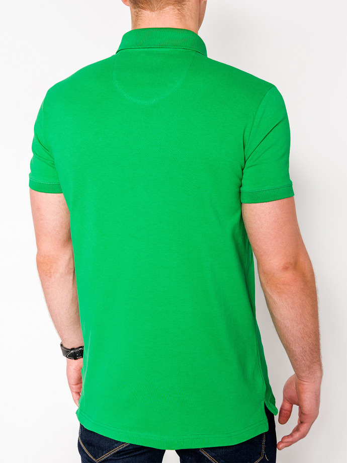 Men's plain polo shirt S837 - green