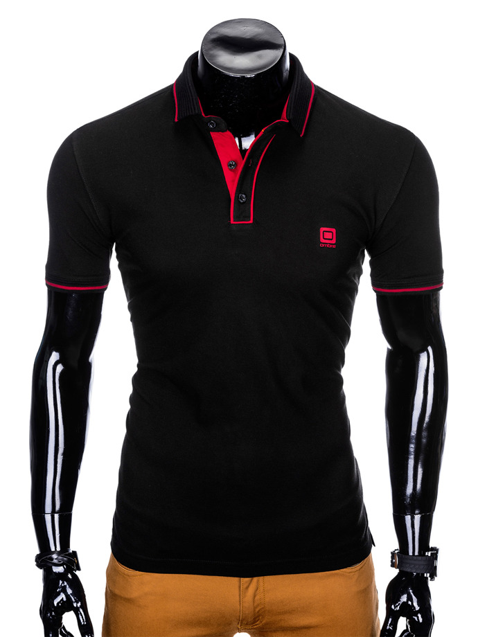 Men's plain polo shirt S920 - black