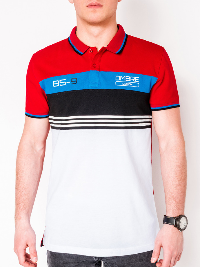 Men's plain polo shirt - red S913