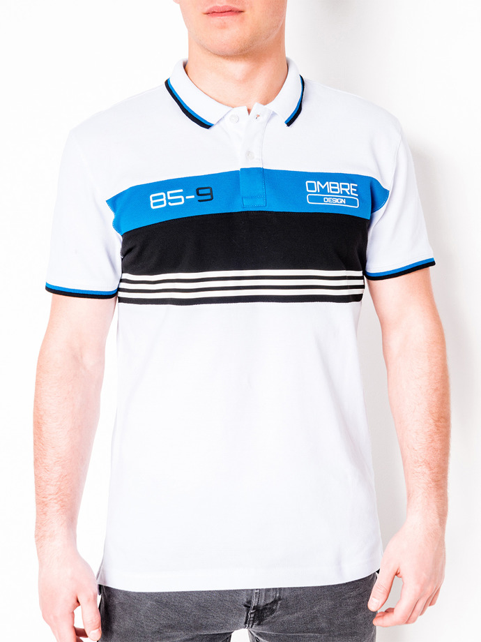 Men's plain polo shirt - white S913