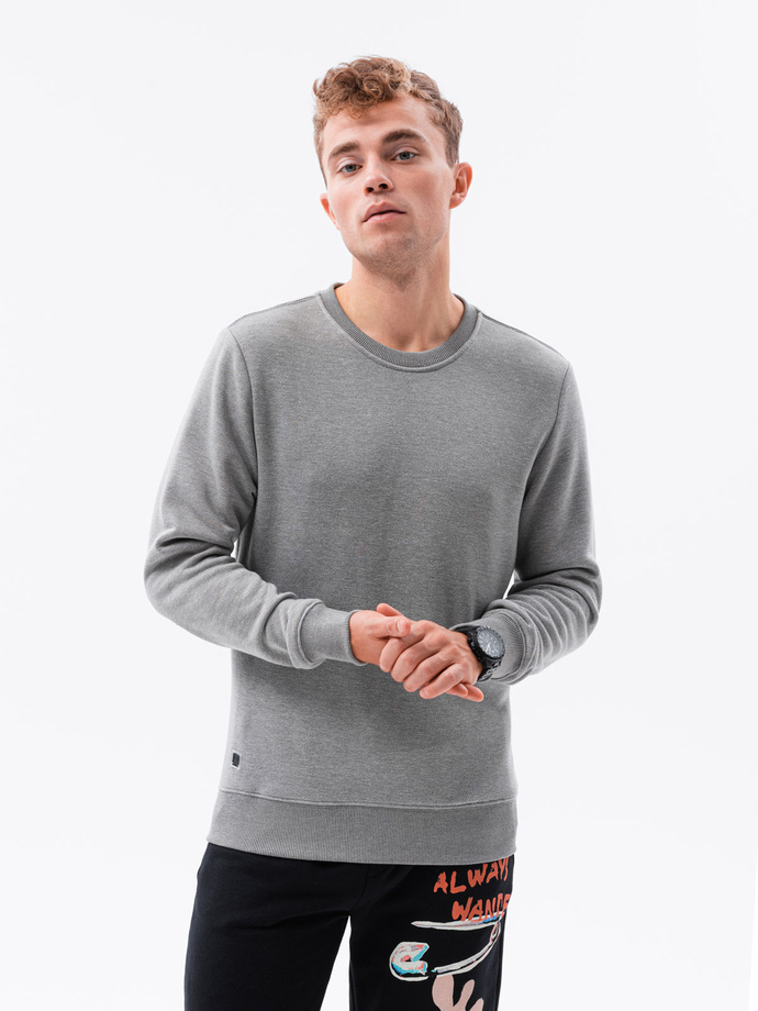 Download Men's plain sweatshirt B978 - grey melange | MODONE ...