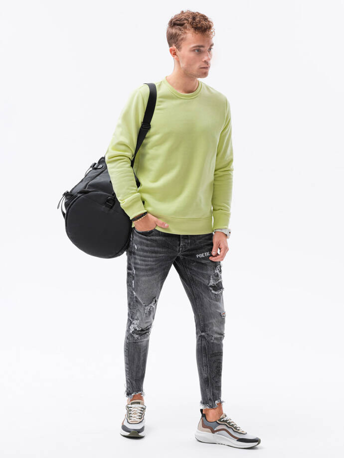 Men's plain sweatshirt - light yellow B978