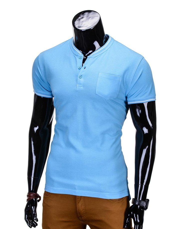 Men's plain t-shirt S667 - light blue | MODONE wholesale - Clothing For Men