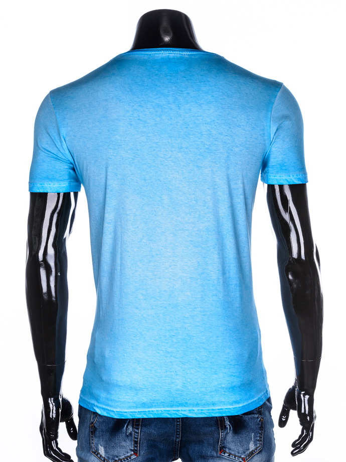 Men's plain t-shirt S674 - blue