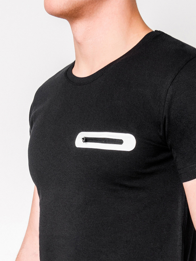 Men's plain t-shirt S824 - black