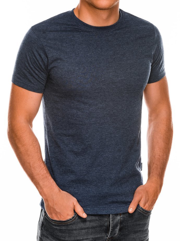 Men's plain t-shirt S884 - navy/melange