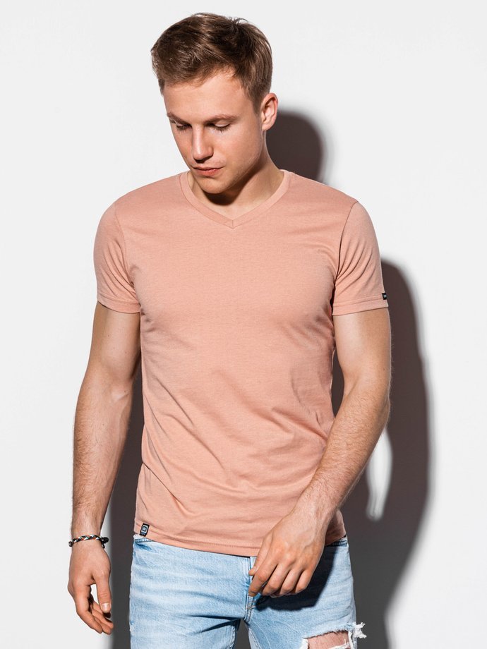 Men's plain t-shirt - beige S1041