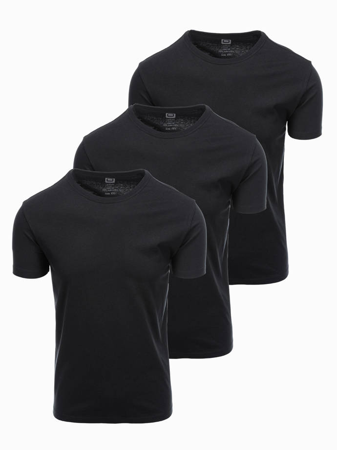 Men's plain t-shirt - black 3-pack Z30