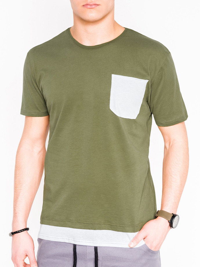 Men's plain t-shirt - khaki S963