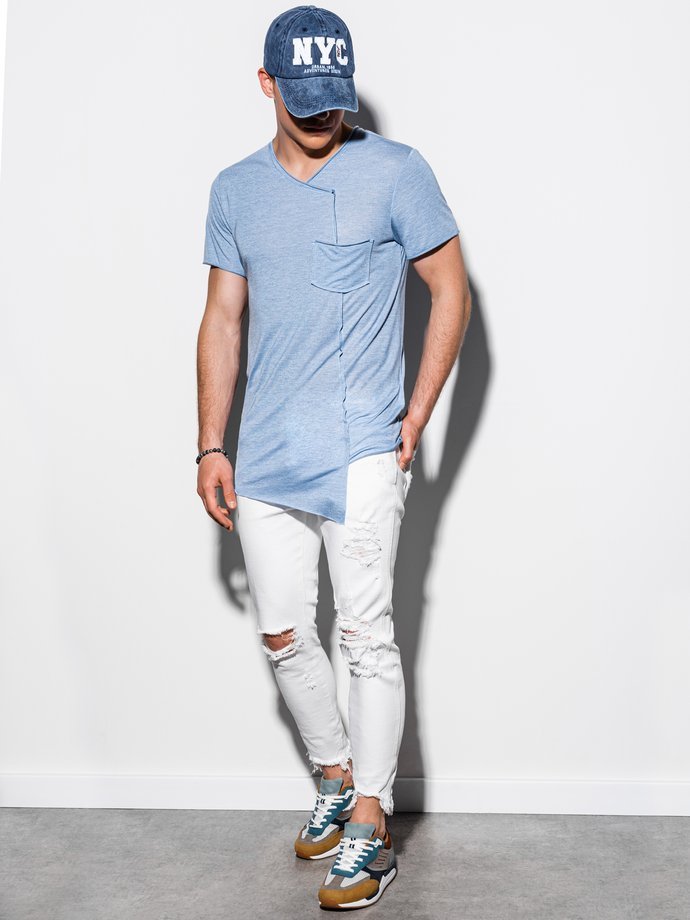 Men's plain t-shirt - light blue S1215