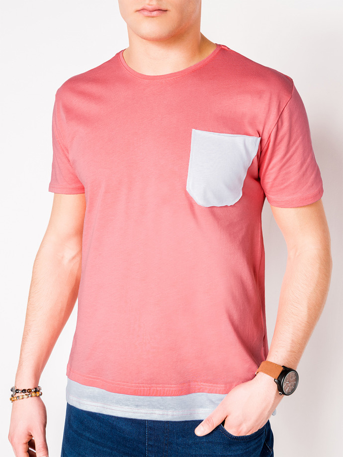 Men's plain t-shirt - pink S963