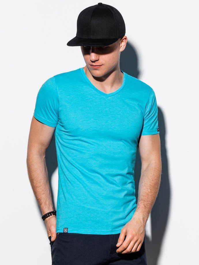 Men's plain t-shirt - turquoise S1041