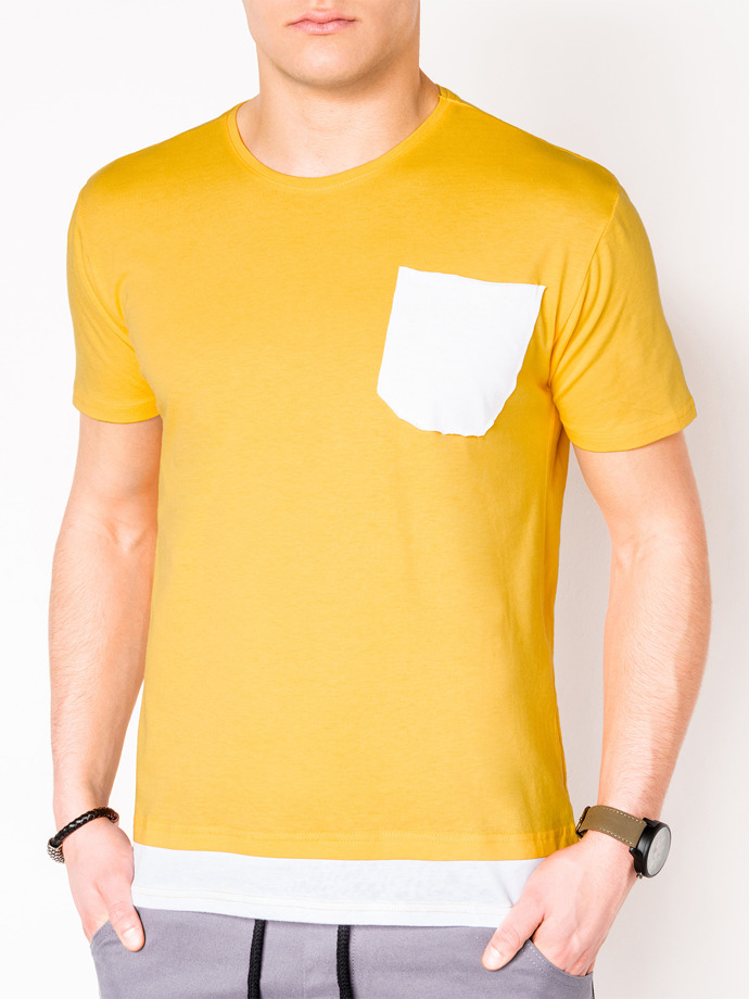 Men's plain t-shirt - yellow S963