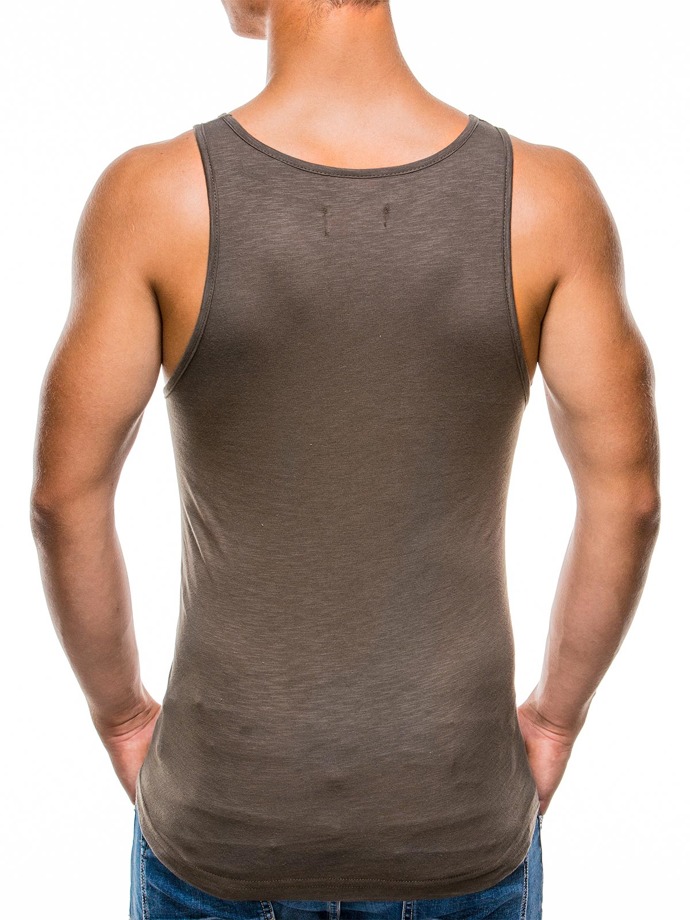 Men's plain tank top S845 - khaki | MODONE wholesale - Clothing For Men