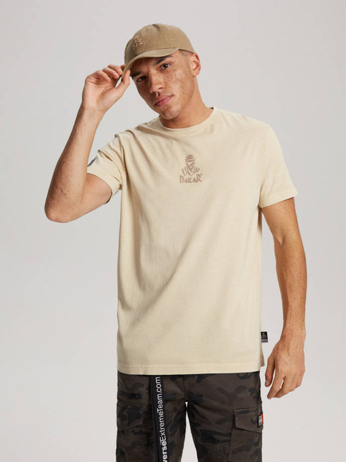 Men's printed T-shirt DKR D 0523 S1822 - beige