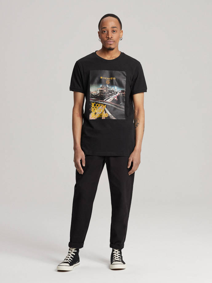 Men's printed T-shirt JACKALSS C S1820 - black