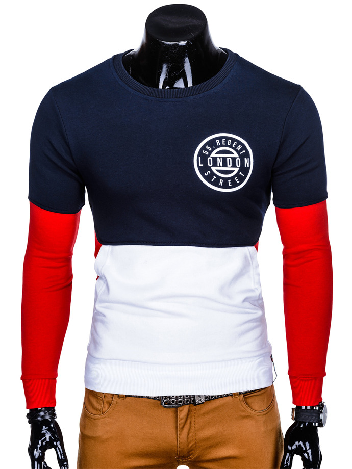 Men's printed sweatshirt B913 - red/navy