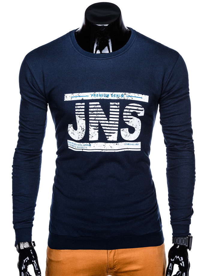 Men's printed sweatshirt B915 - navy