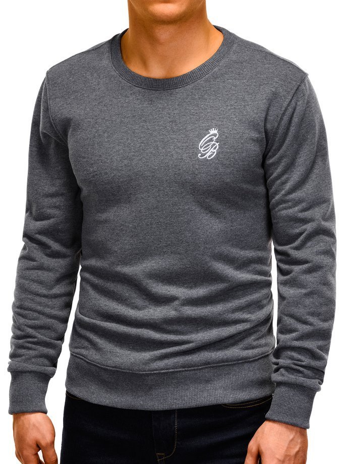 Men's printed sweatshirt B919 - dark grey