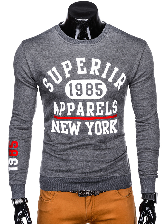 Men's printed sweatshirt B957 - dark grey
