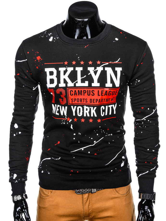 Men's printed sweatshirt B958 - black
