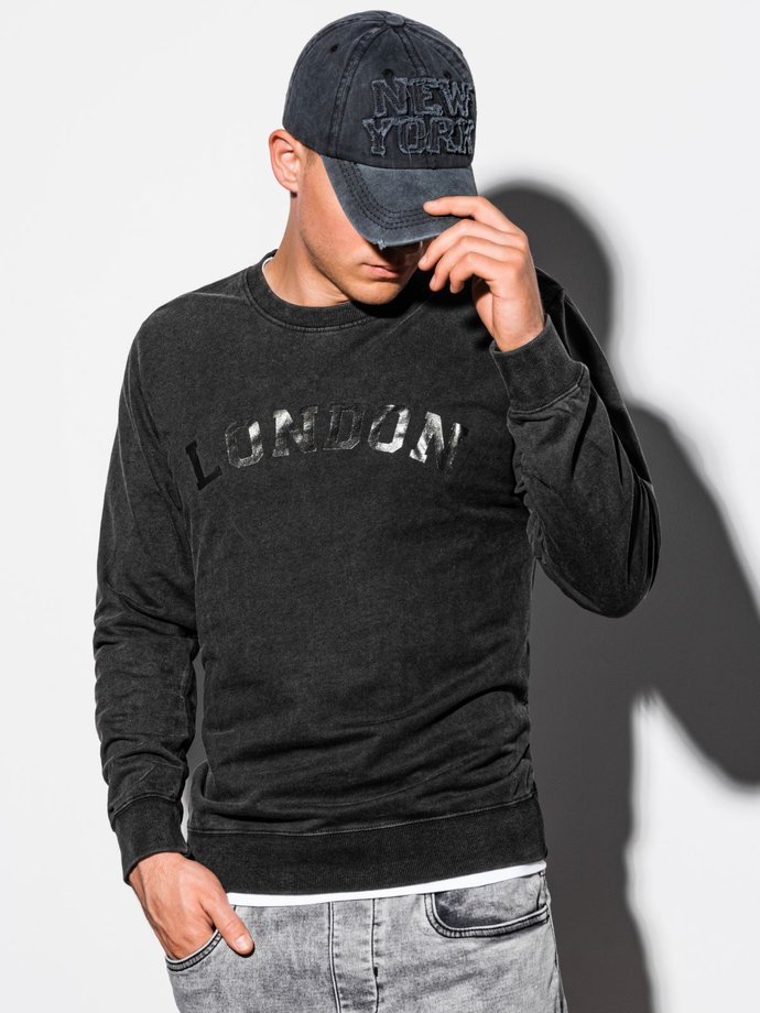 Men's printed sweatshirt - black B1025