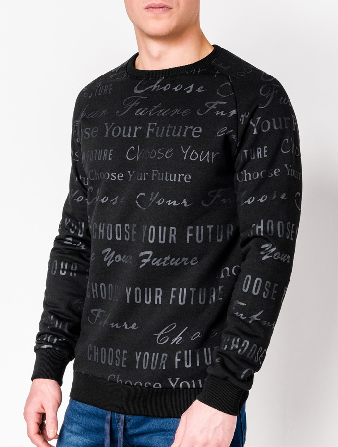 Men's printed sweatshirt - black B901